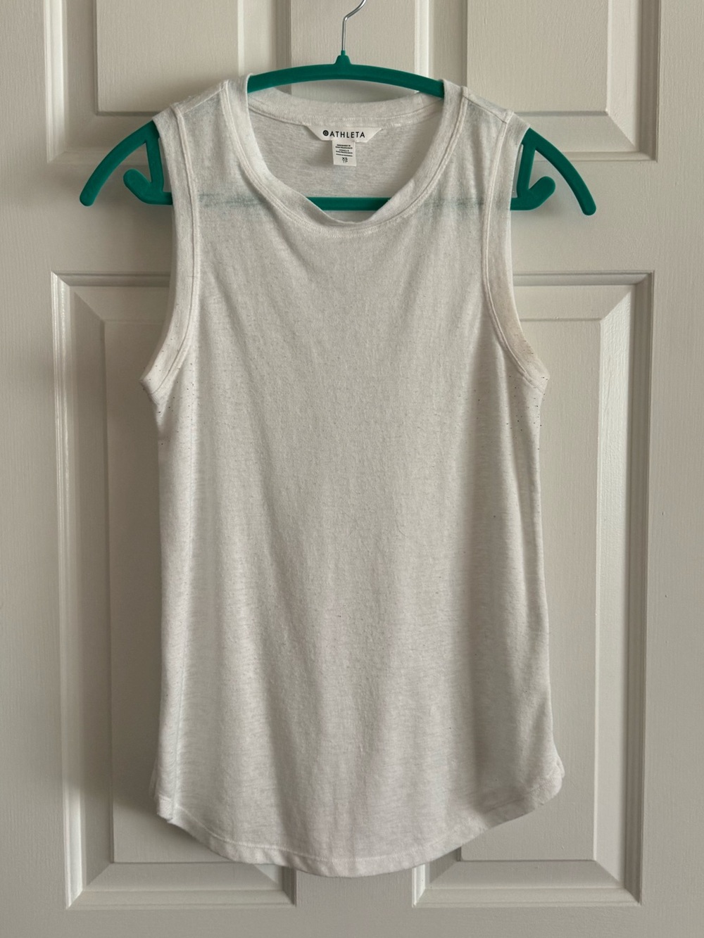 Athleta White Sleeveless Tank - Crew Neck Performance Knit